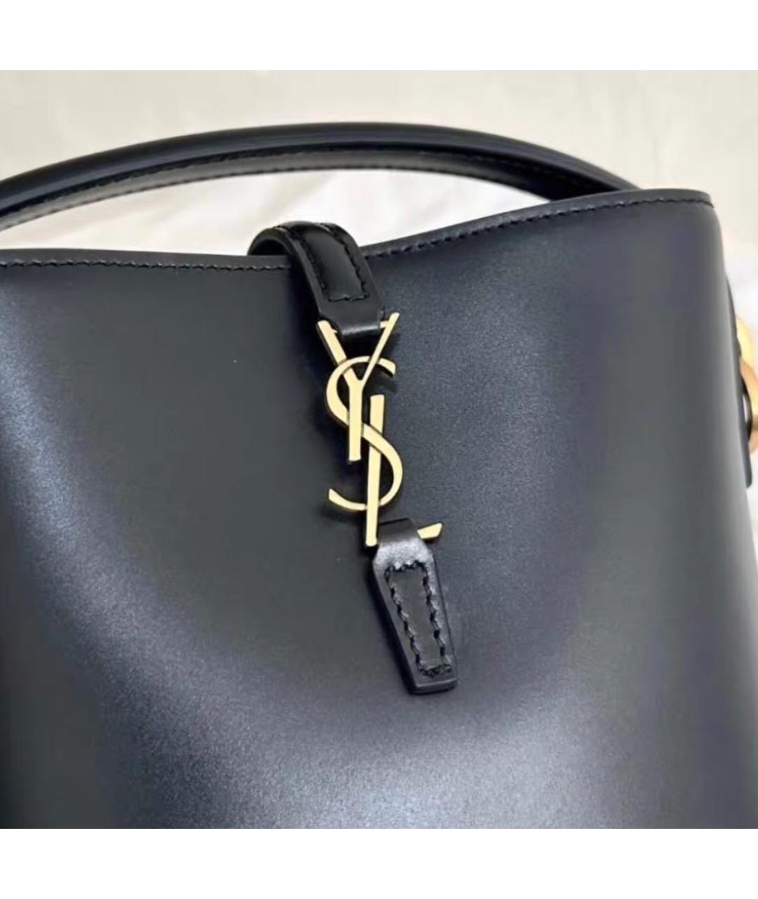 SAINT LAURENT Черная кожаная сумка через плечо, фото 2