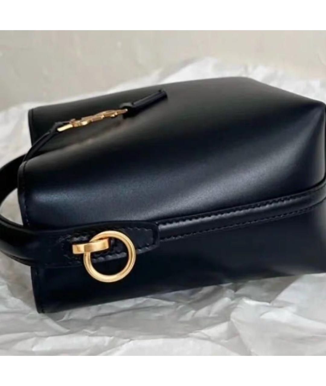 SAINT LAURENT Черная кожаная сумка через плечо, фото 4