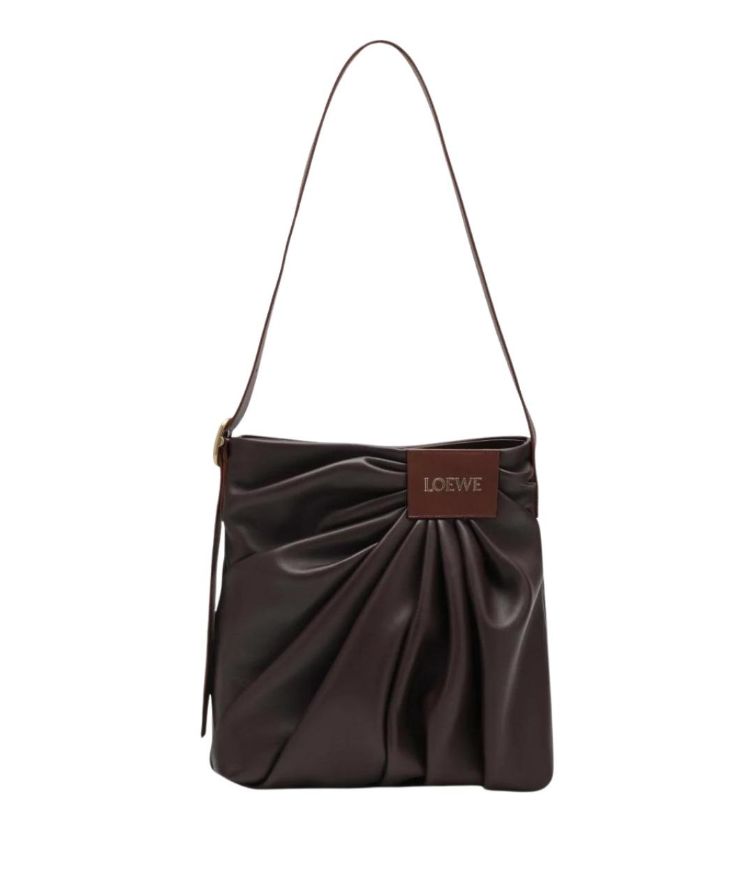 LOEWE Коричневая кожаная сумка через плечо, фото 1