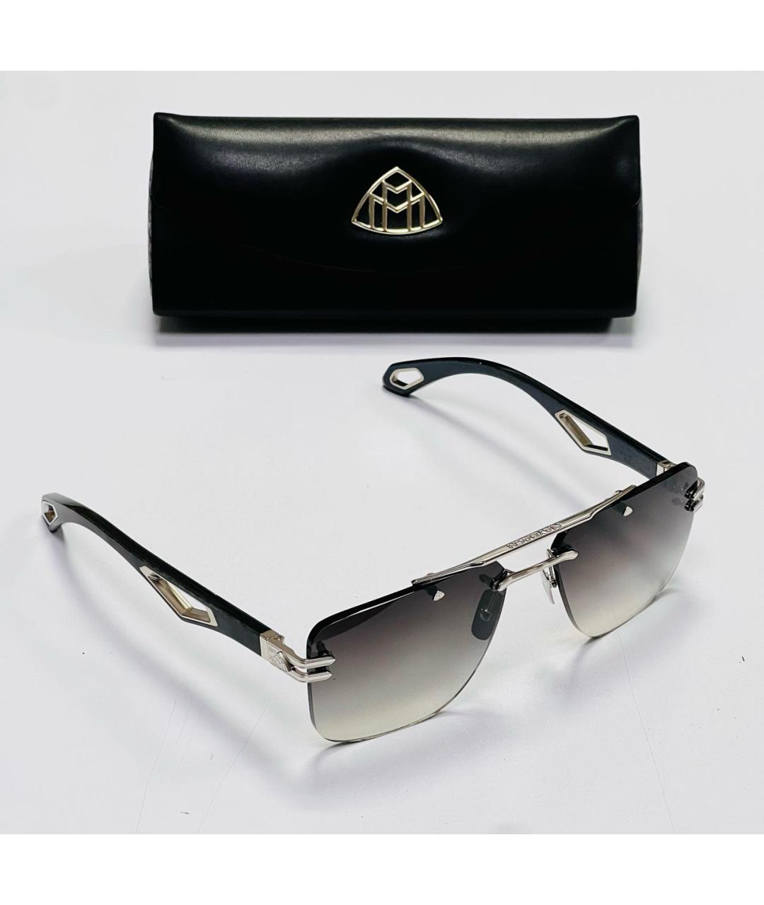 MAYBACH Черные солнцезащитные очки из рога буйвола, фото 2