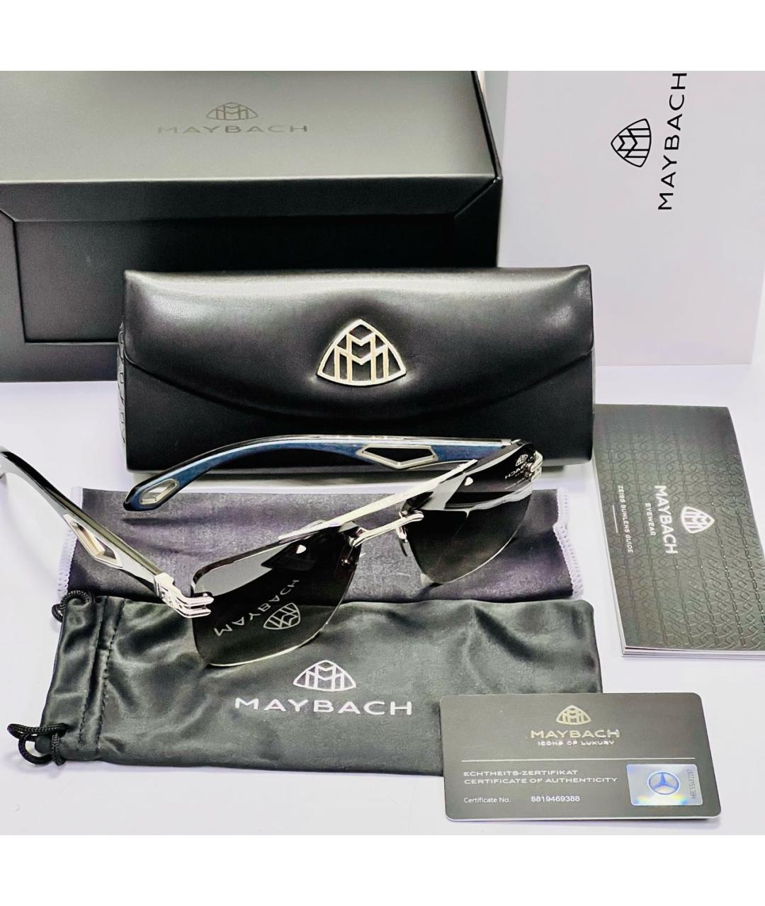 MAYBACH Черные солнцезащитные очки из рога буйвола, фото 4