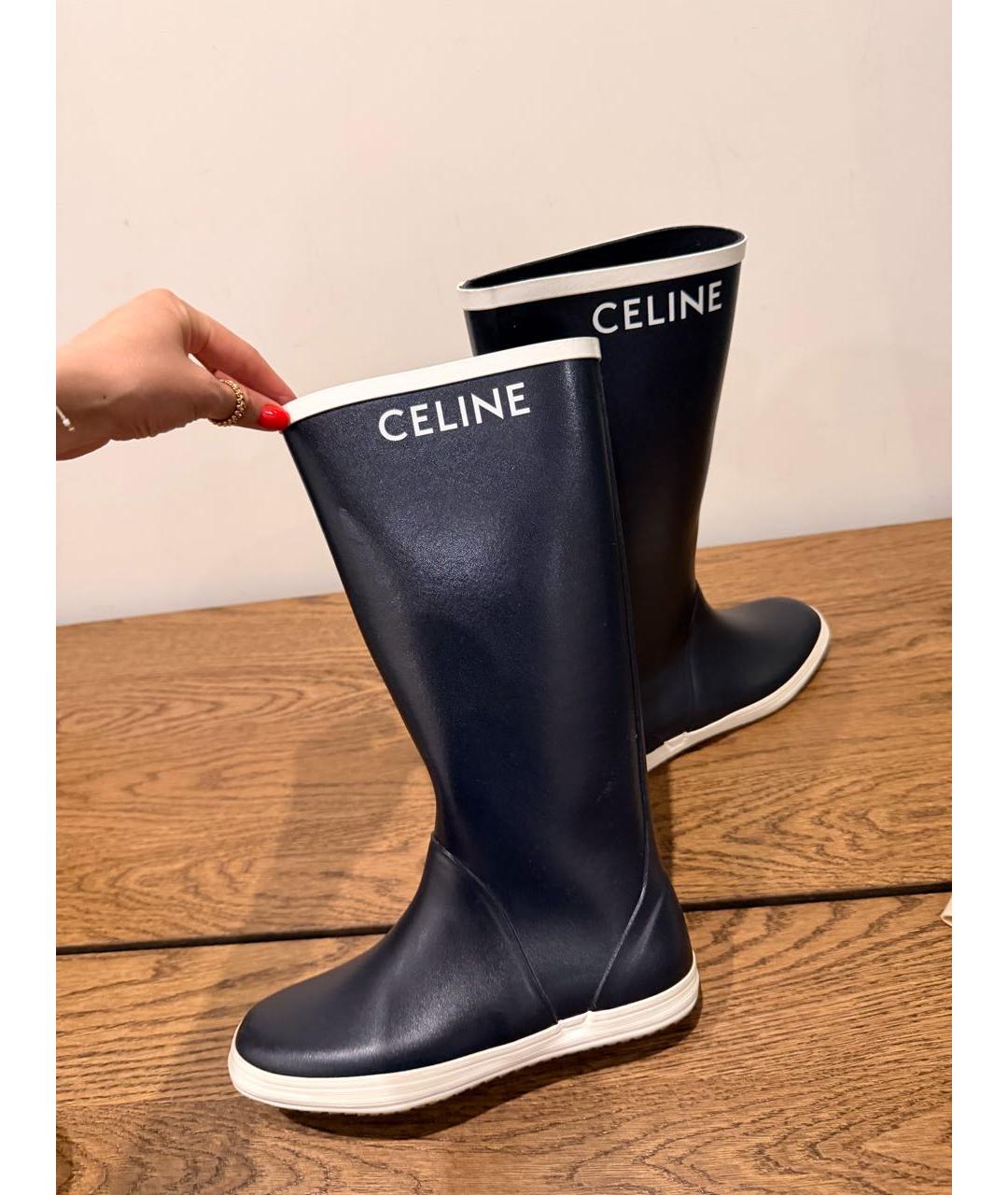 CELINE Черные резиновые сапоги, фото 2