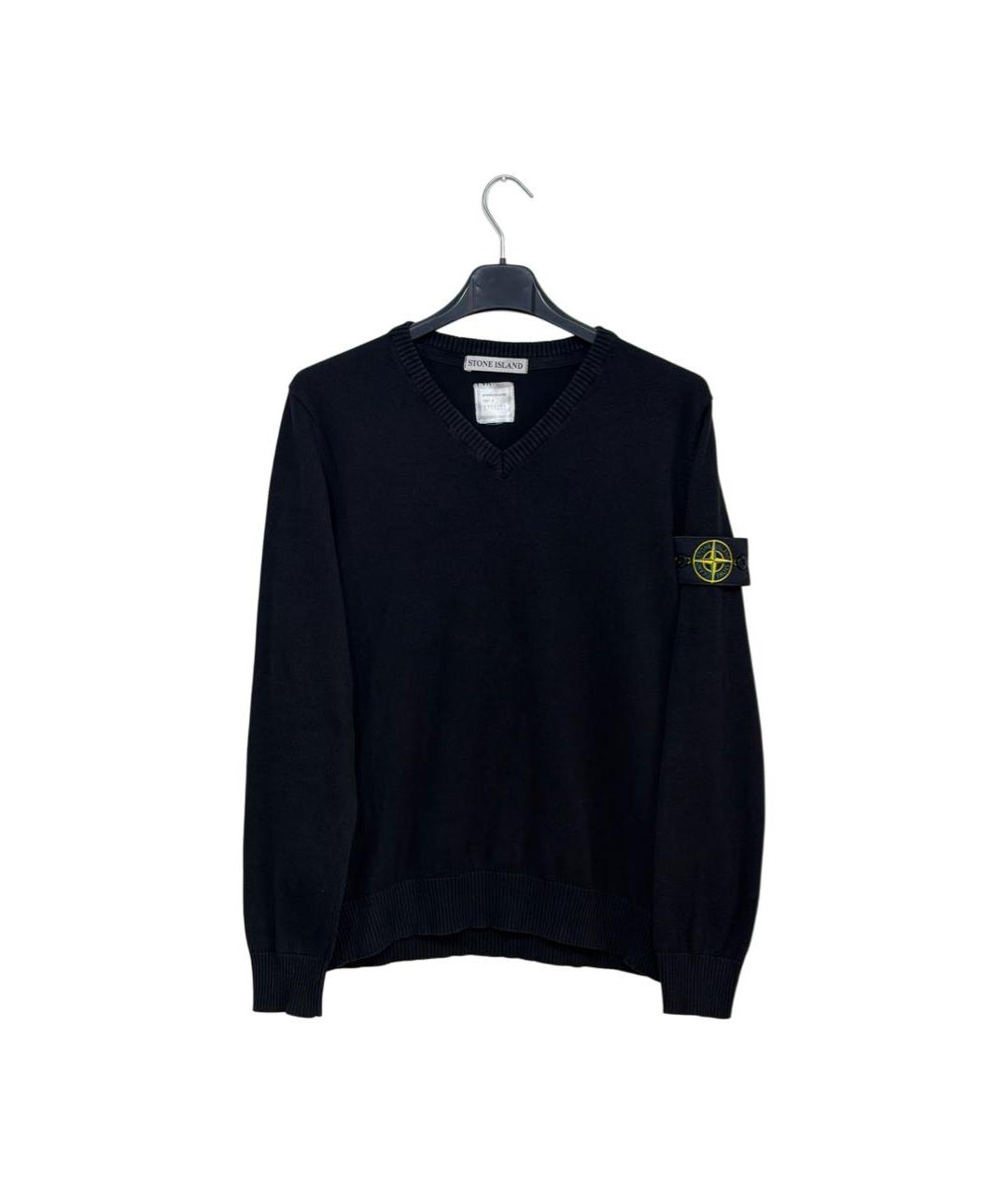 STONE ISLAND Черный хлопко-эластановый джемпер / свитер, фото 7