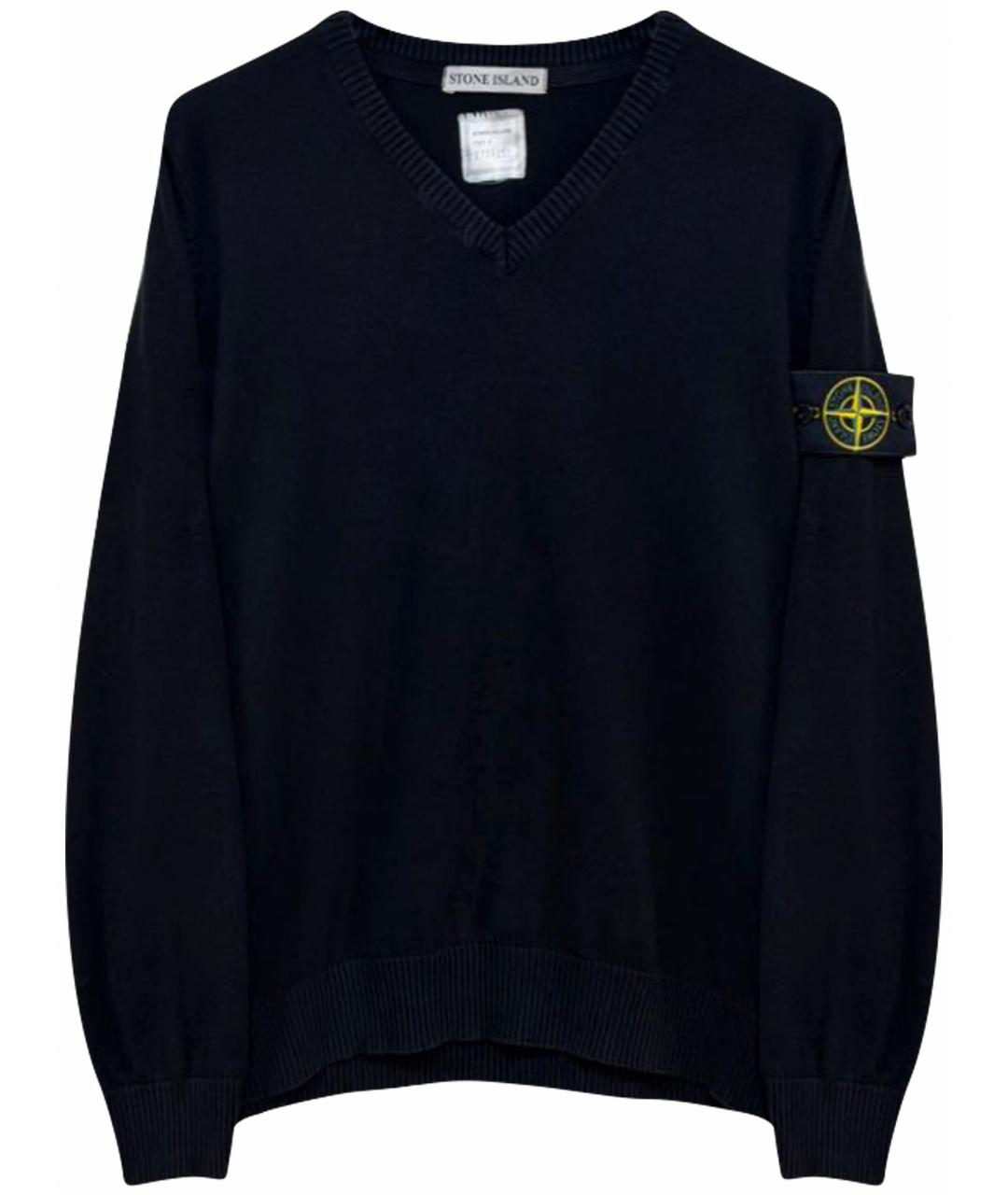 STONE ISLAND Черный хлопко-эластановый джемпер / свитер, фото 1