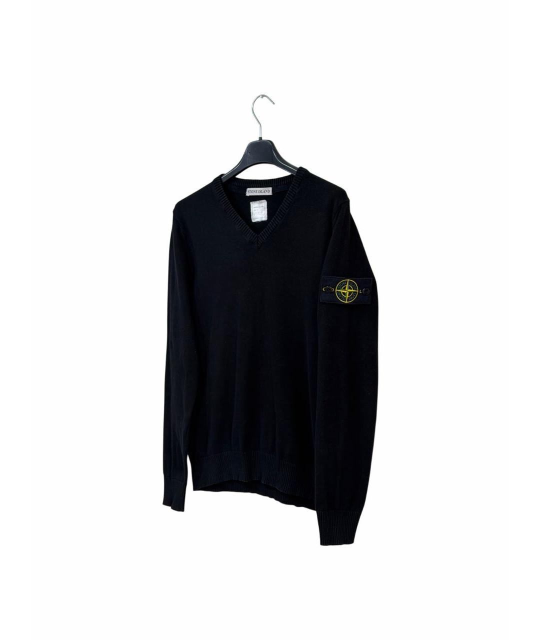STONE ISLAND Черный хлопко-эластановый джемпер / свитер, фото 2