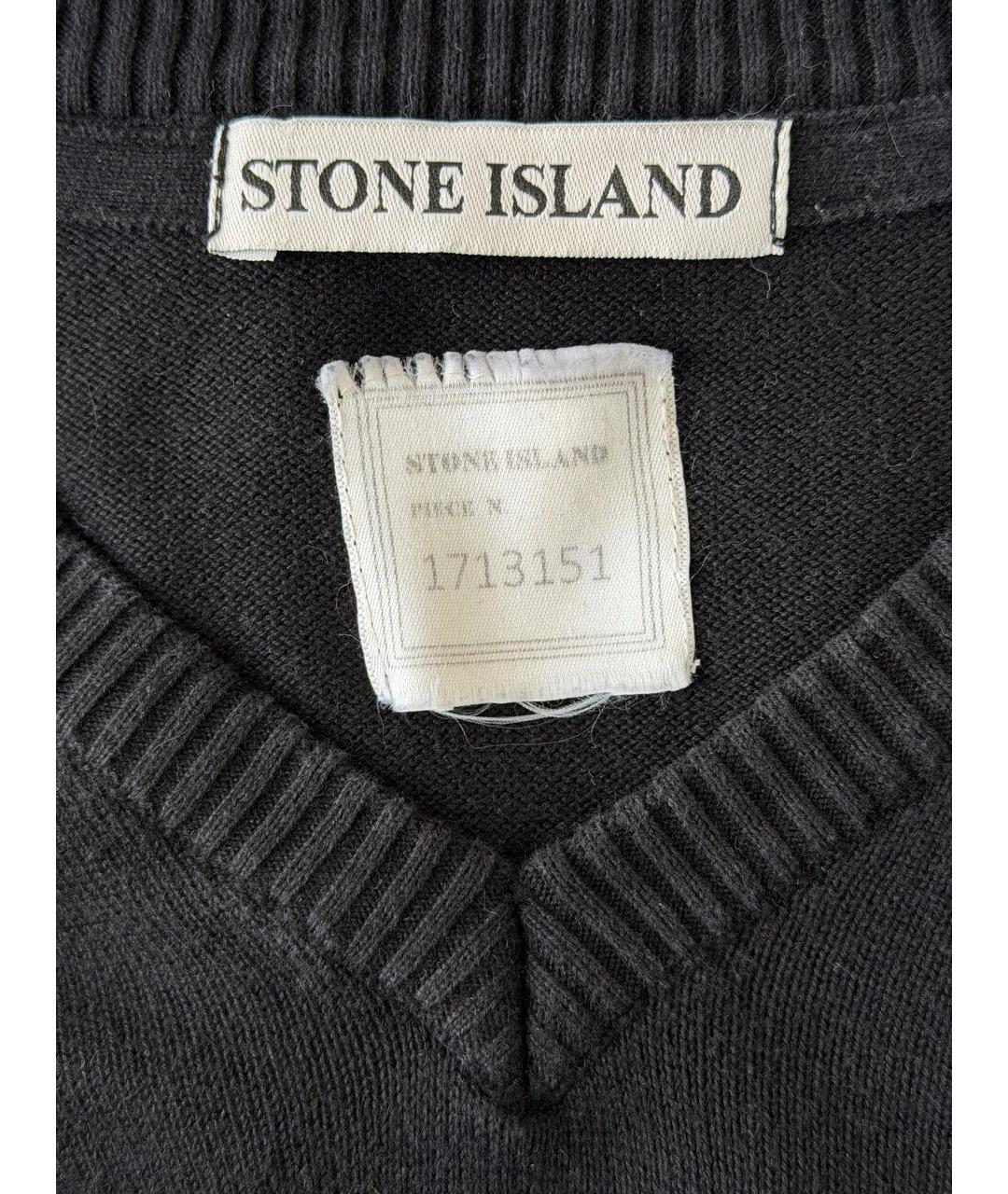 STONE ISLAND Черный хлопко-эластановый джемпер / свитер, фото 4
