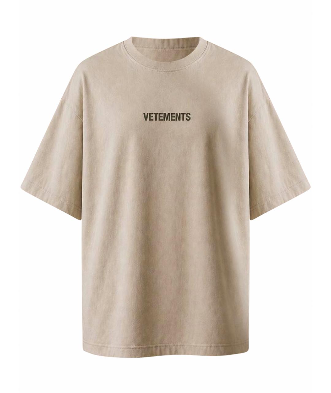 VETEMENTS Белая хлопко-полиэстеровая футболка, фото 1