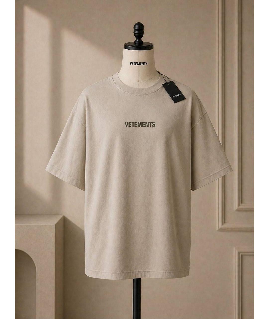 VETEMENTS Белая хлопко-полиэстеровая футболка, фото 6