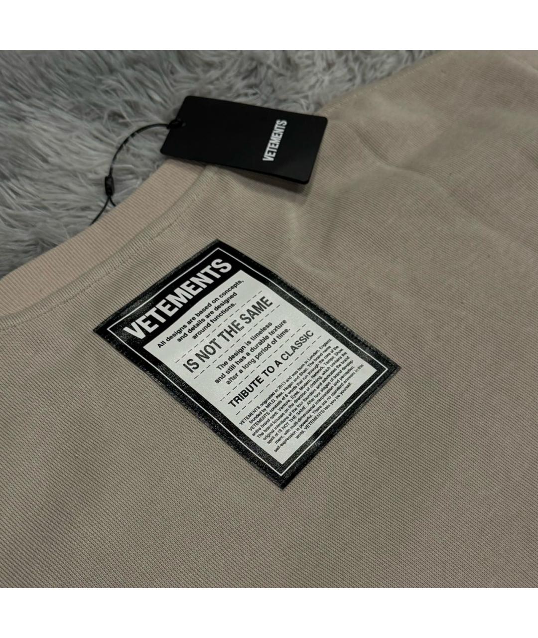 VETEMENTS Белая хлопко-полиэстеровая футболка, фото 3