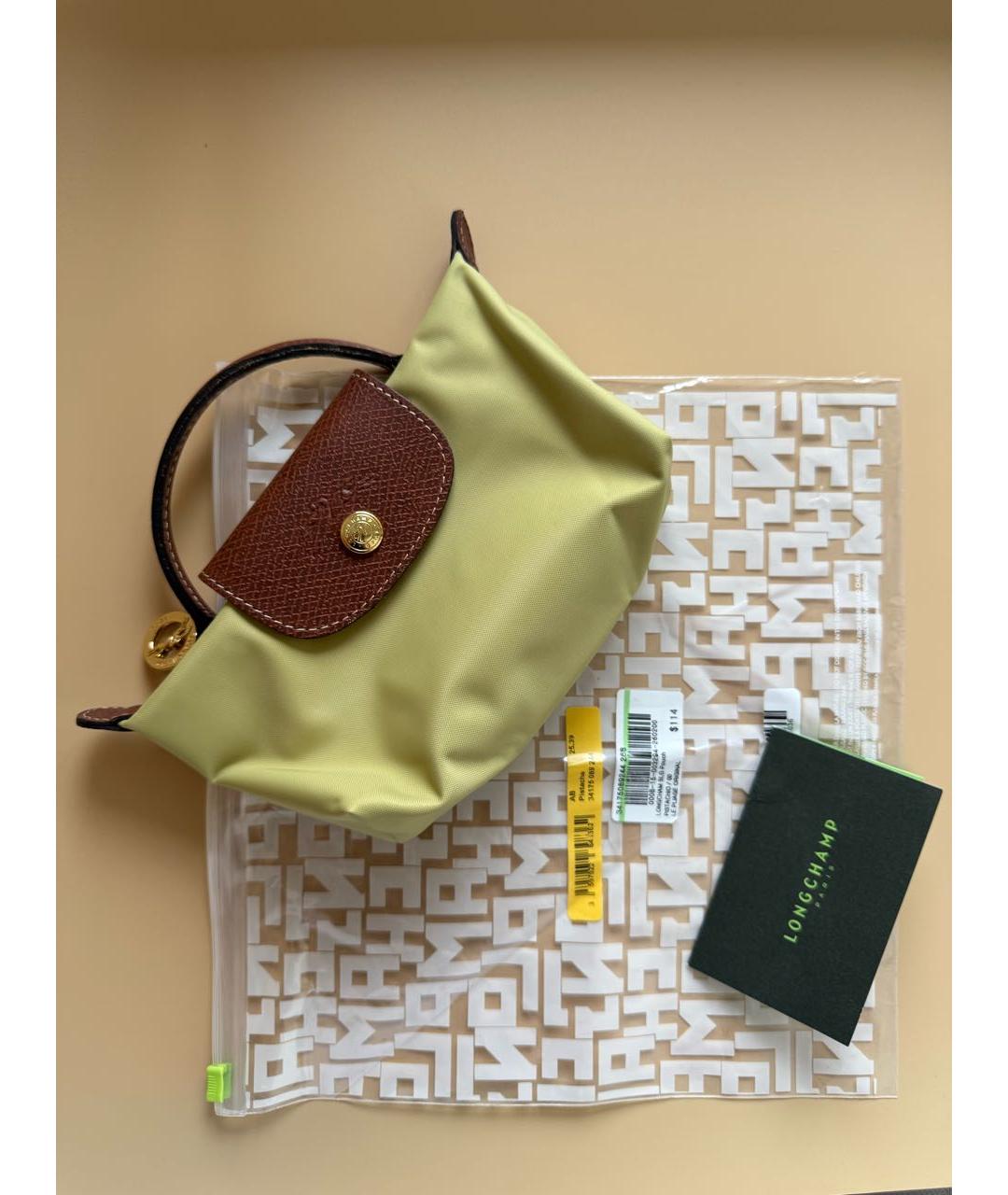 LONGCHAMP Салатовая сумка с короткими ручками, фото 6