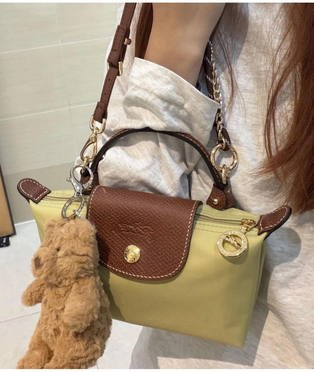 LONGCHAMP Салатовая сумка с короткими ручками, фото 3