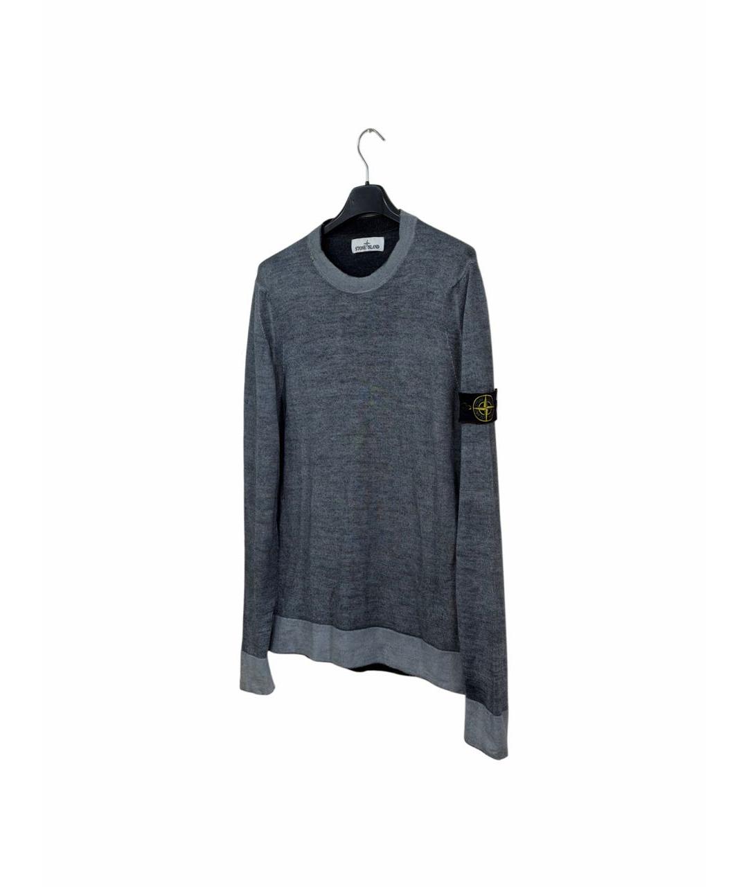 STONE ISLAND Серый хлопковый джемпер / свитер, фото 2