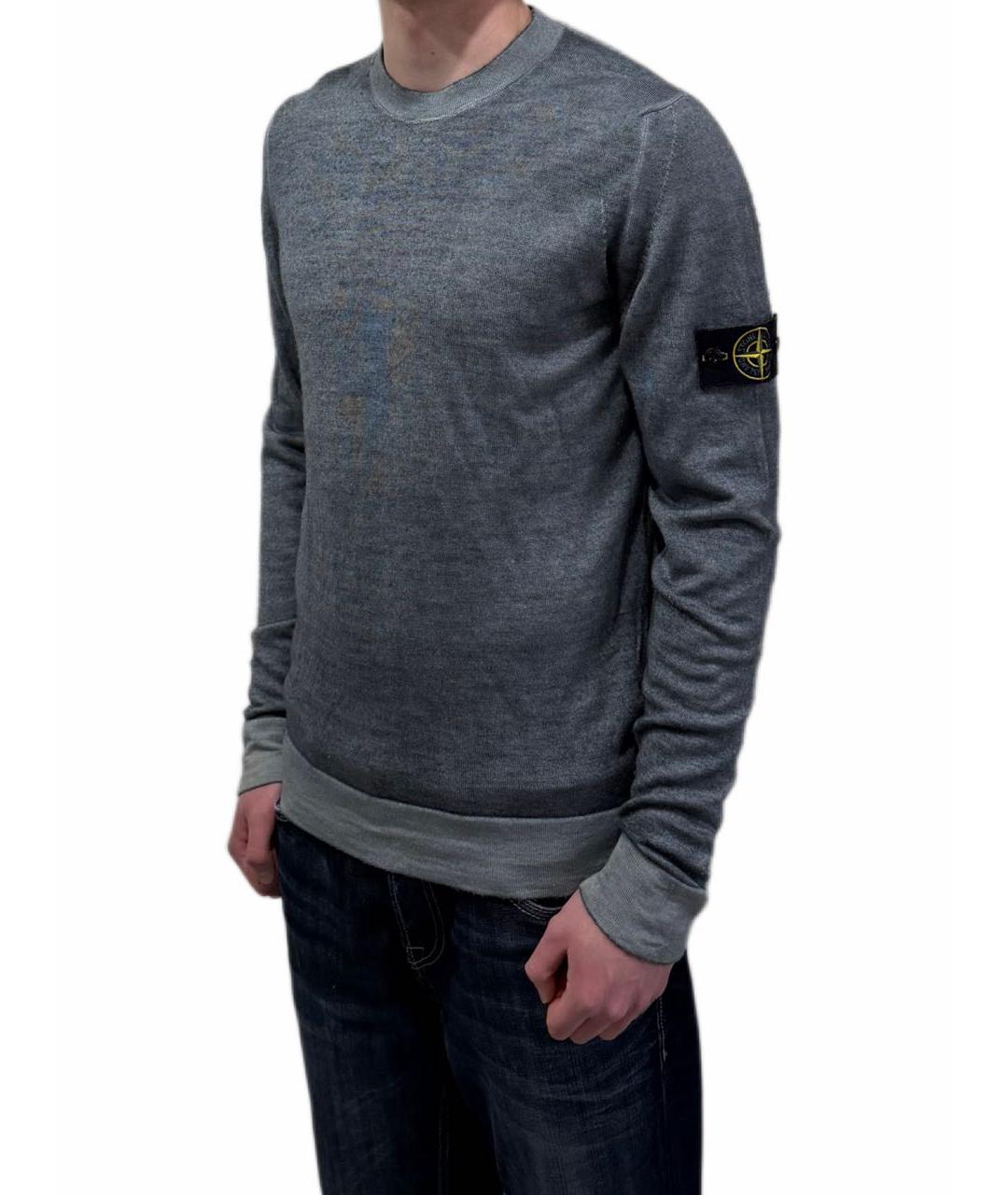 STONE ISLAND Серый хлопковый джемпер / свитер, фото 6