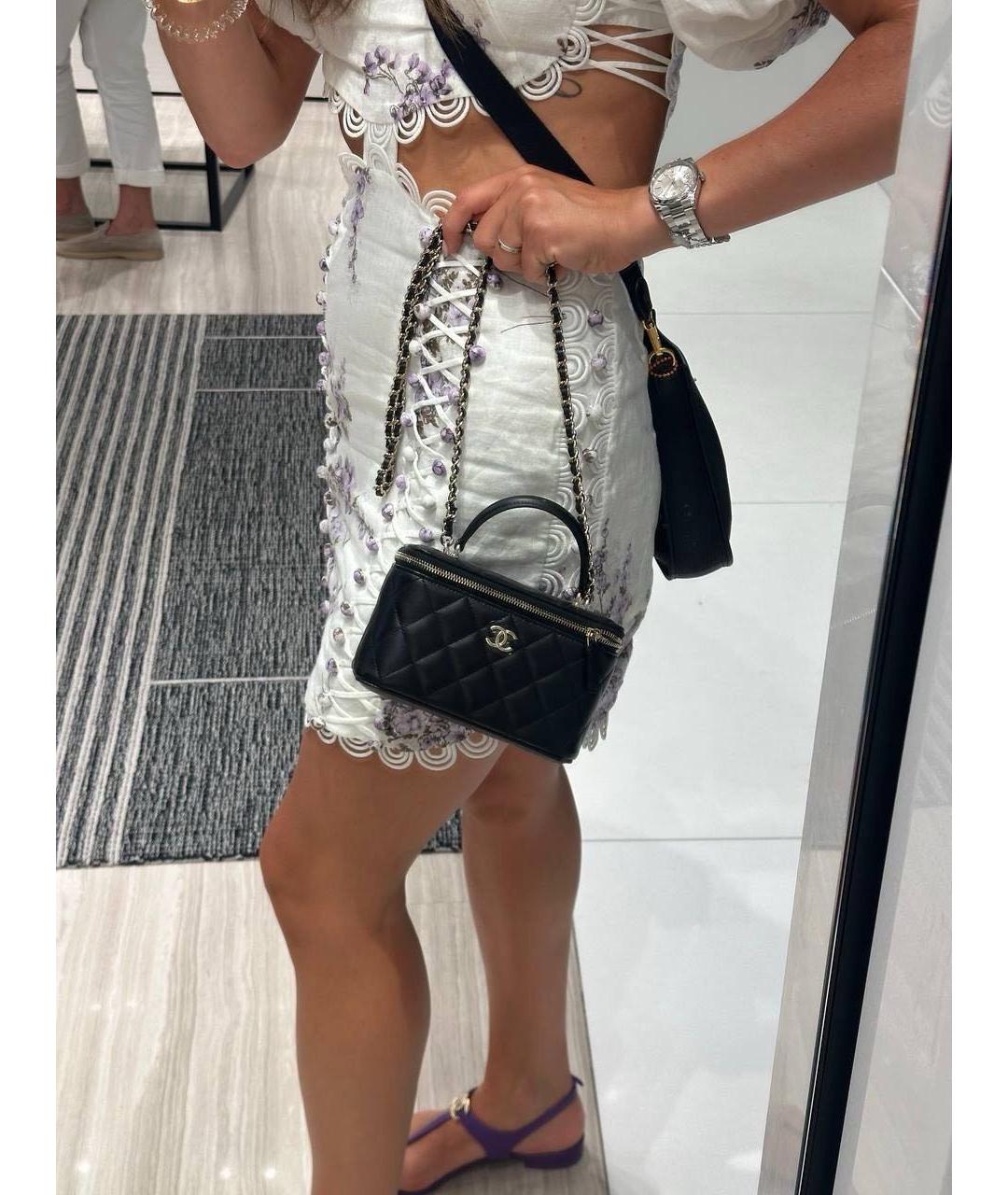 CHANEL Черная кожаная сумка через плечо, фото 6