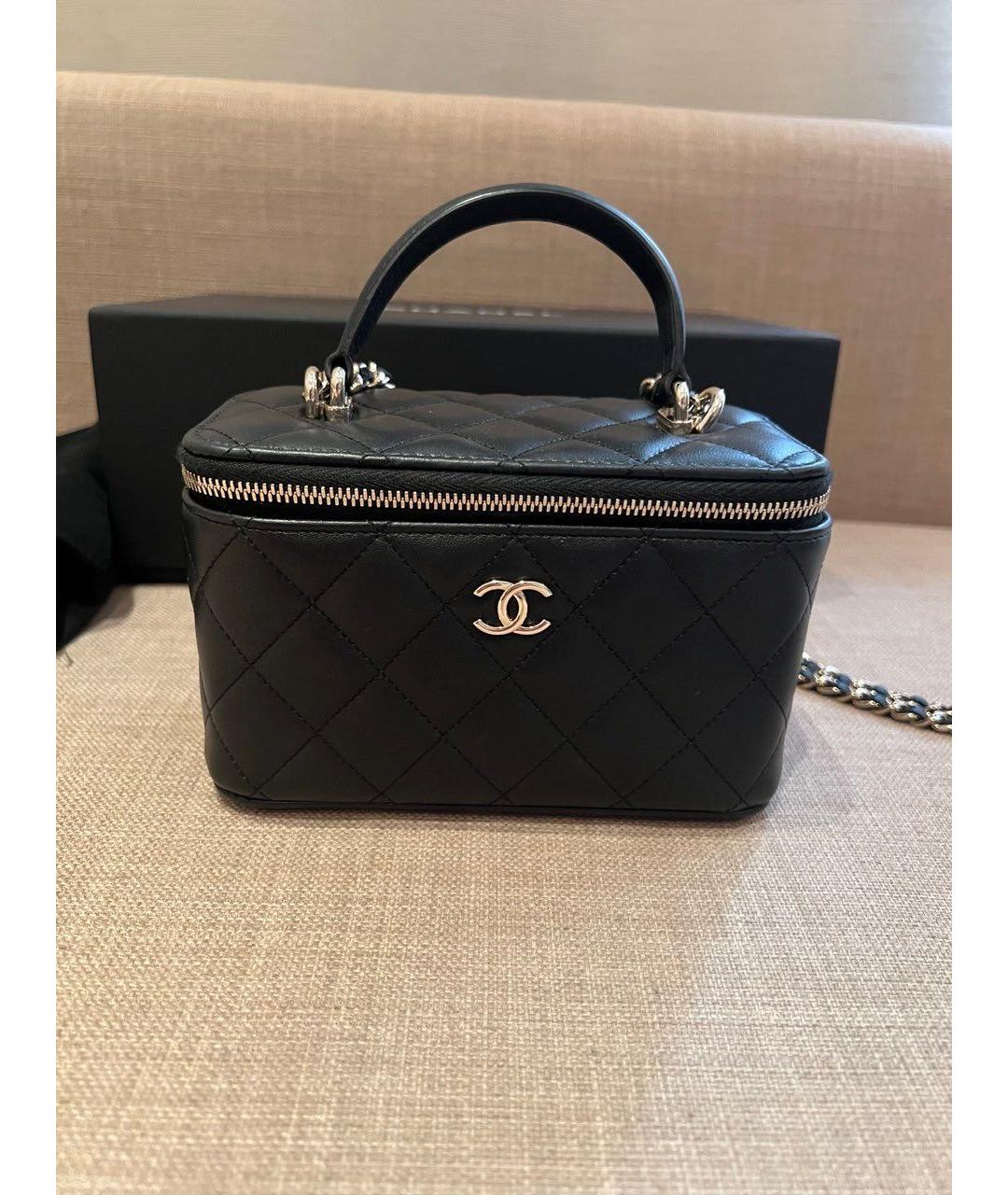 CHANEL Черная кожаная сумка через плечо, фото 7