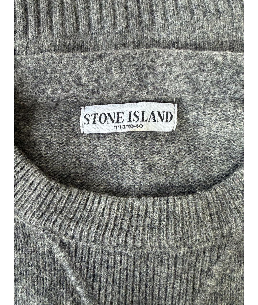 STONE ISLAND Антрацитовый шерстяной джемпер / свитер, фото 4