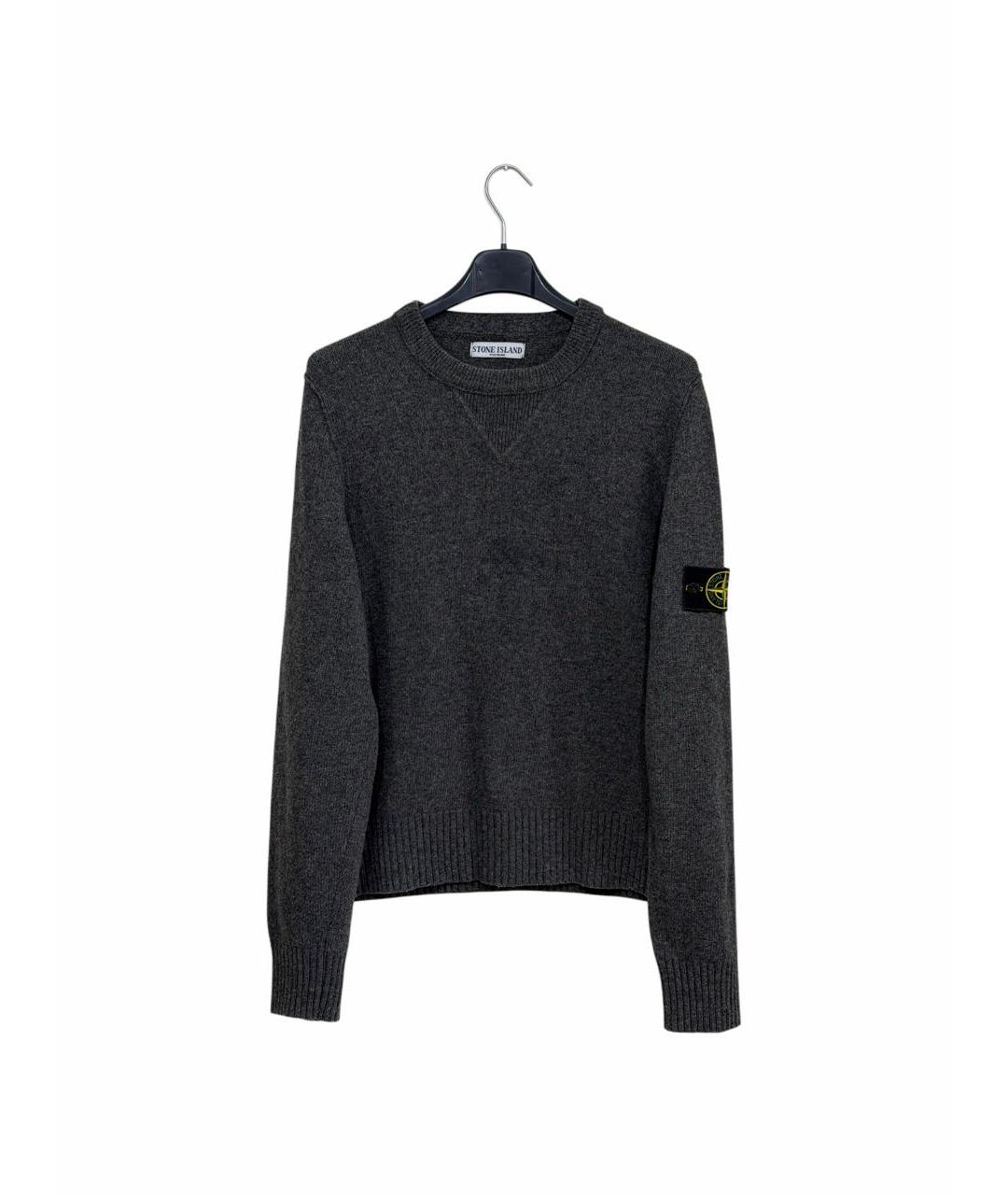 STONE ISLAND Антрацитовый шерстяной джемпер / свитер, фото 7