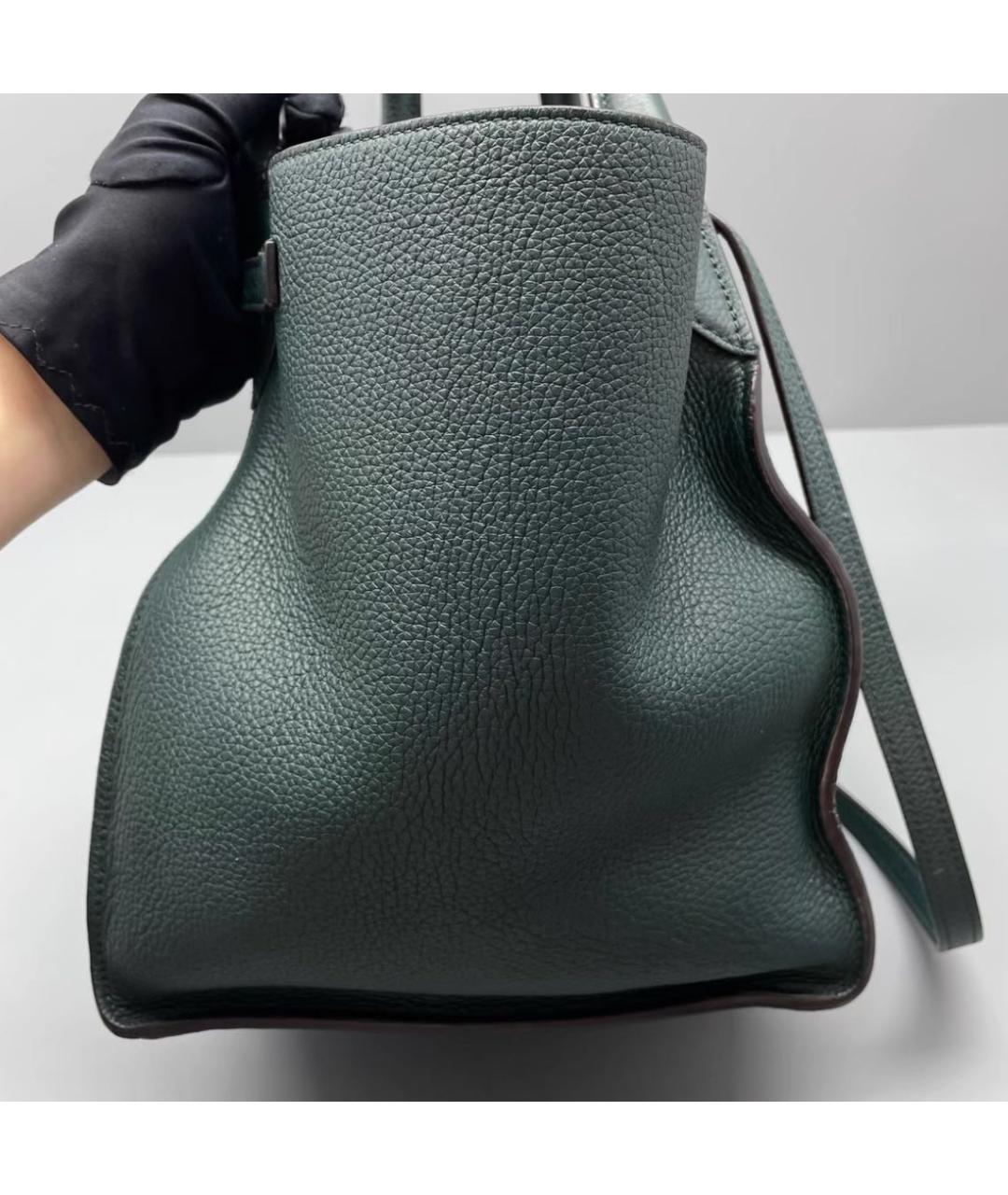 CELINE Зеленая кожаная сумка через плечо, фото 5