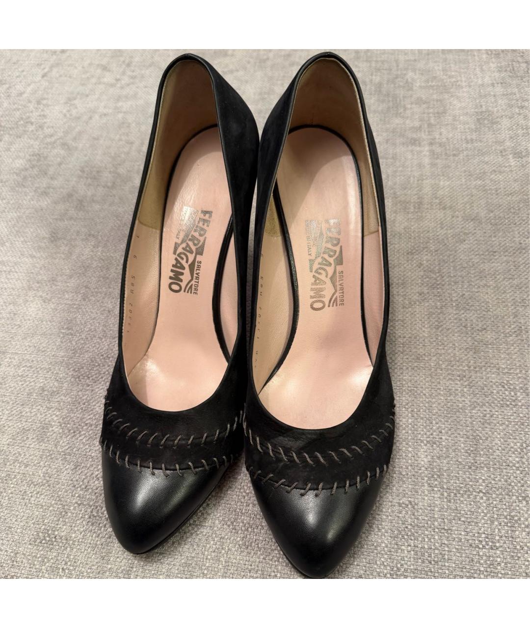 FERRAGAMO Черные кожаные туфли, фото 3