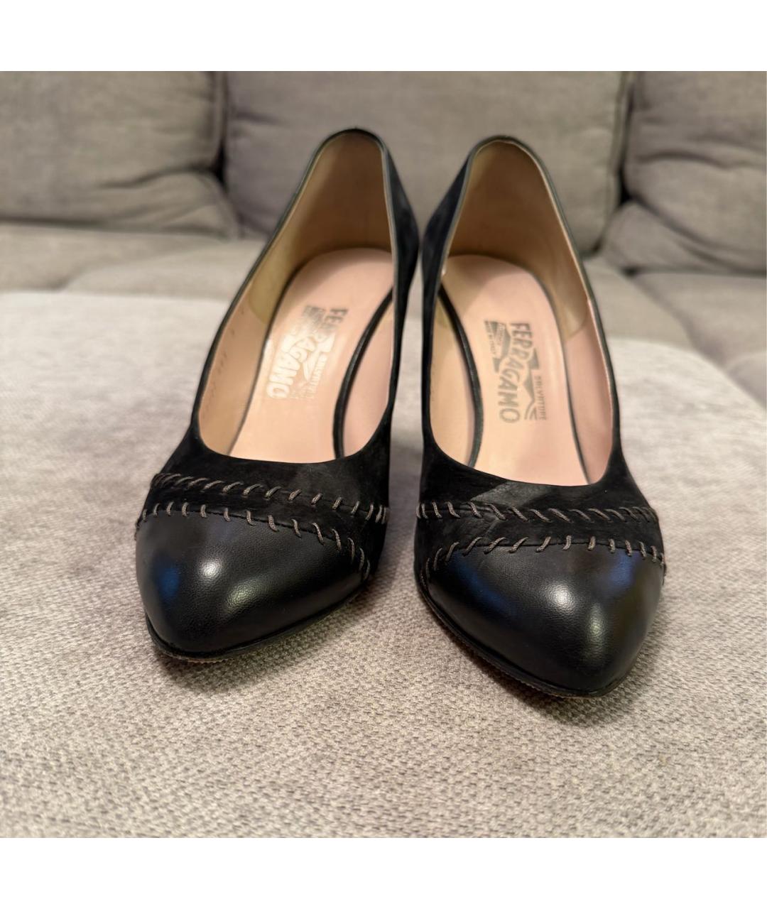 FERRAGAMO Черные кожаные туфли, фото 2