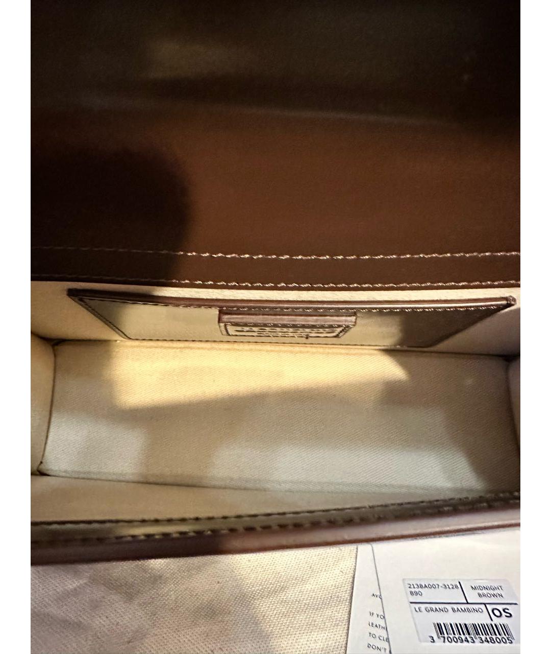 JACQUEMUS Коричневая кожаная сумка с короткими ручками, фото 7