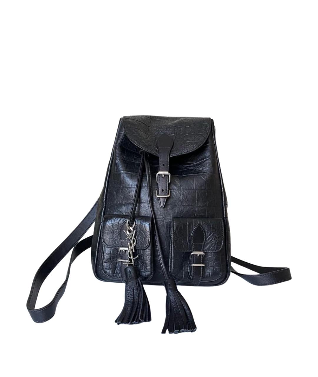 SAINT LAURENT Черный кожаный рюкзак, фото 1