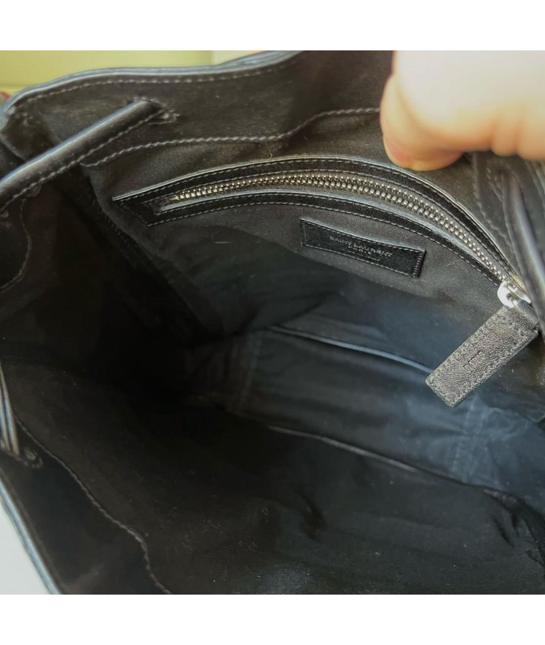 SAINT LAURENT Черный кожаный рюкзак, фото 7