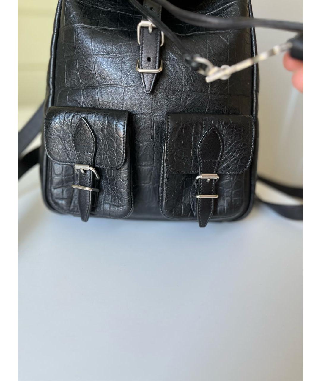 SAINT LAURENT Черный кожаный рюкзак, фото 4