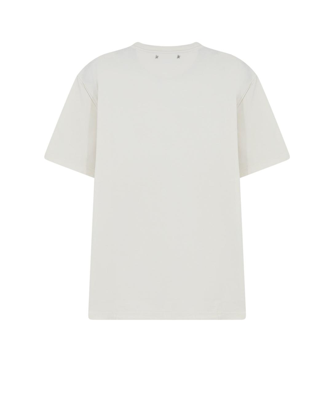 GOLDEN GOOSE DELUXE BRAND Белая хлопковая футболка, фото 2