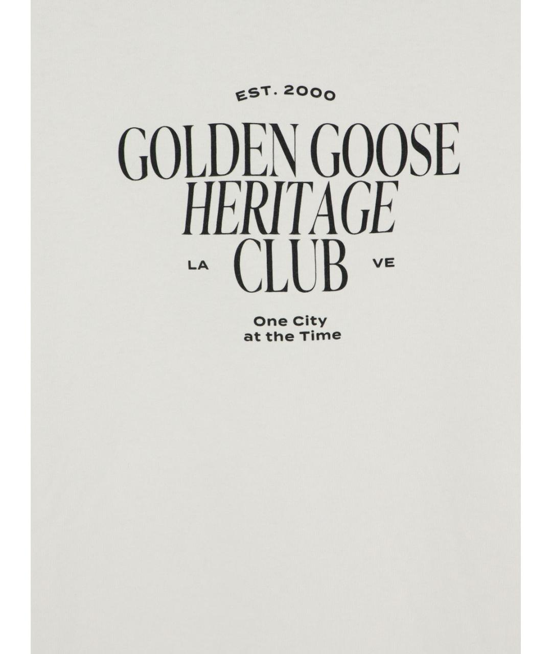 GOLDEN GOOSE DELUXE BRAND Белая хлопковая футболка, фото 3