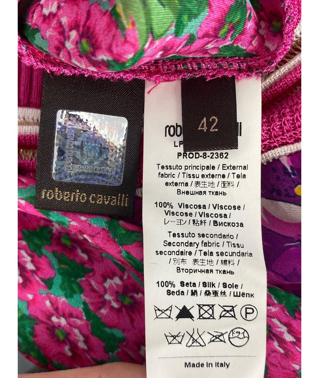 ROBERTO CAVALLI Мульти шелковая майка, фото 7