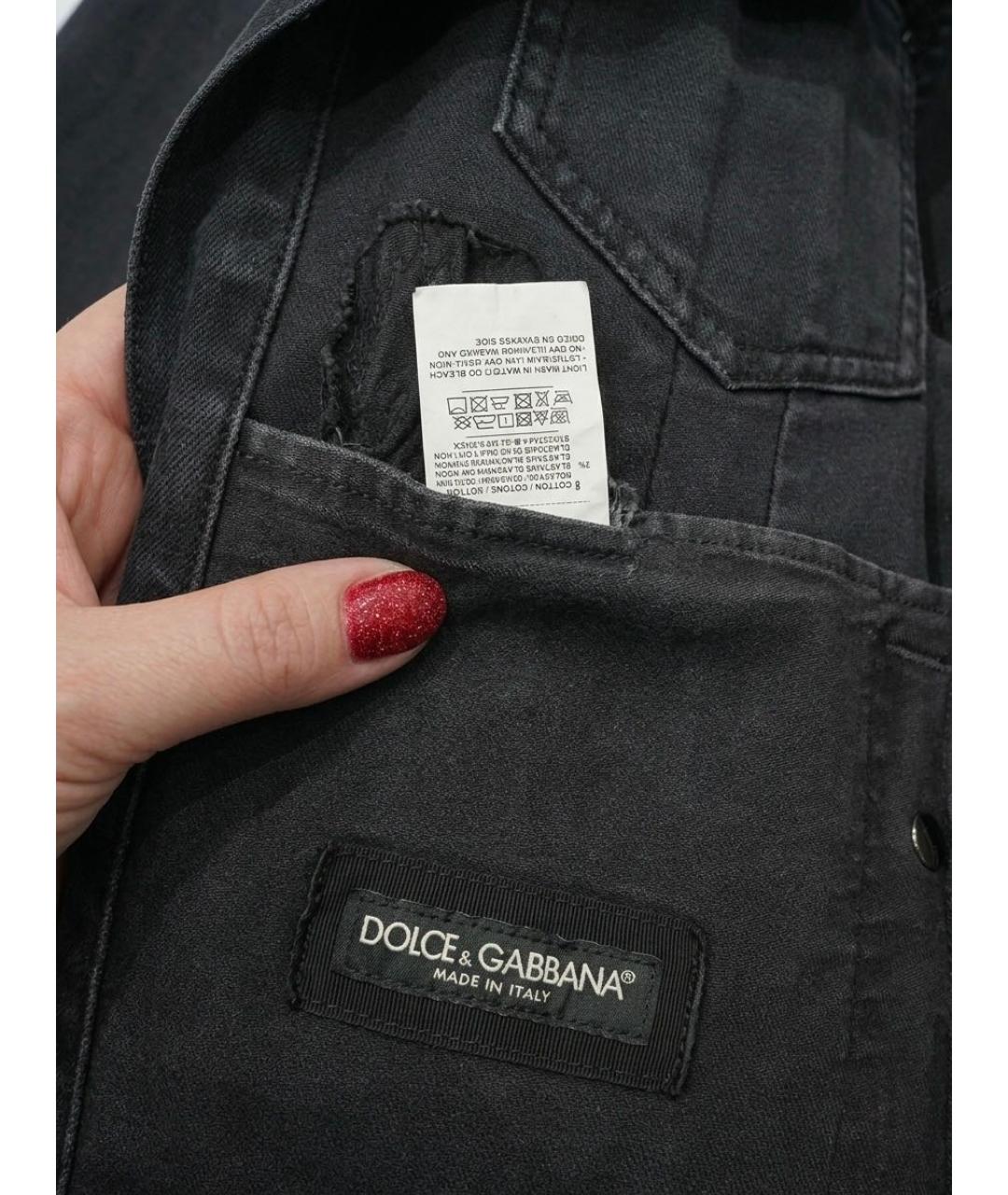 DOLCE&GABBANA Черная хлопковая куртка, фото 7