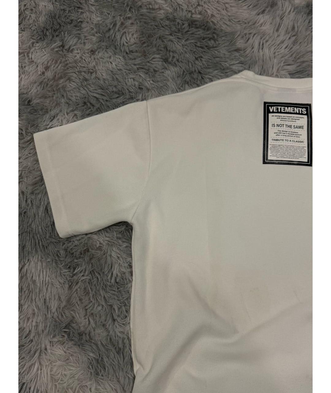 VETEMENTS Белая хлопко-полиэстеровая футболка, фото 2