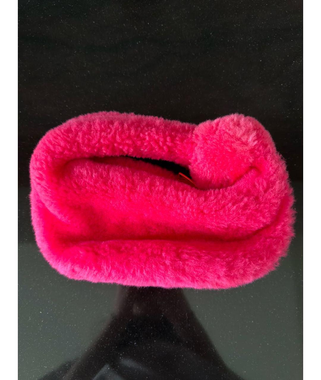 BOTTEGA VENETA Фуксия меховая сумка с короткими ручками, фото 2