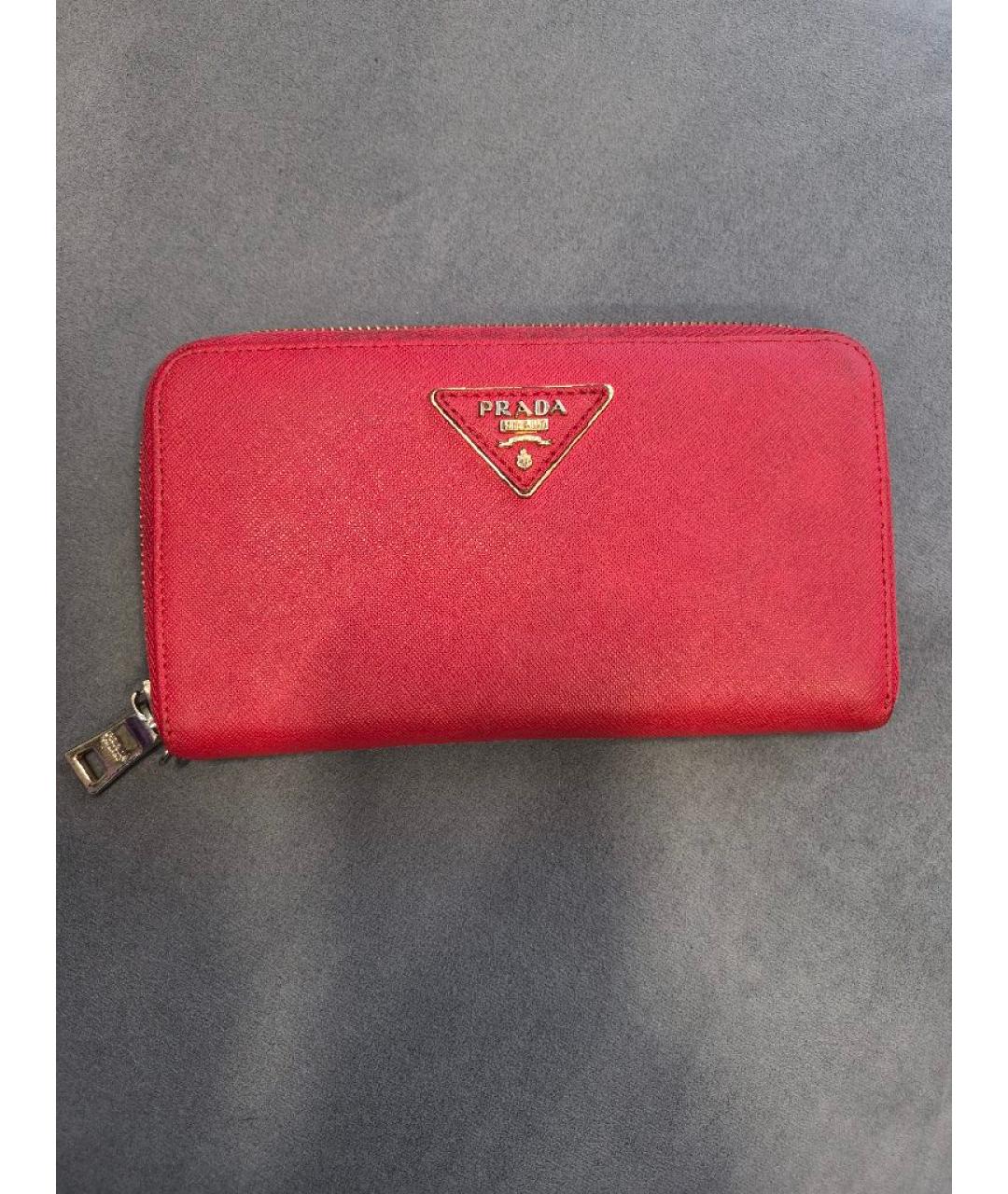 PRADA Красный кожаный кошелек, фото 7