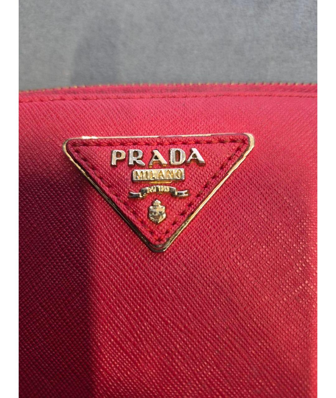 PRADA Красный кожаный кошелек, фото 3