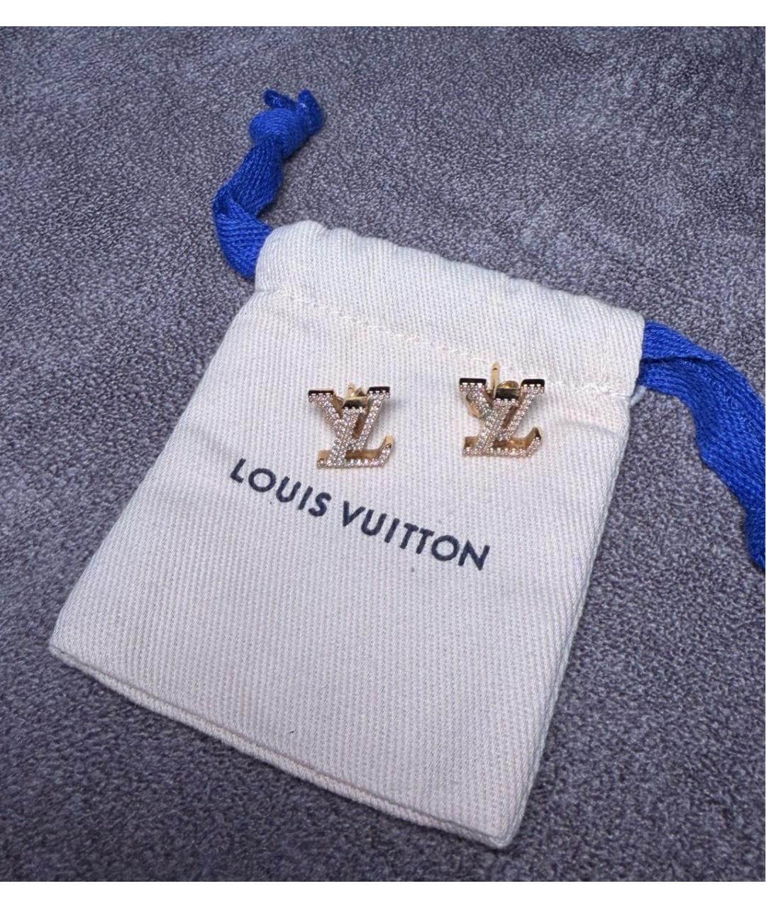 LOUIS VUITTON Золотые металлические серьги, фото 4