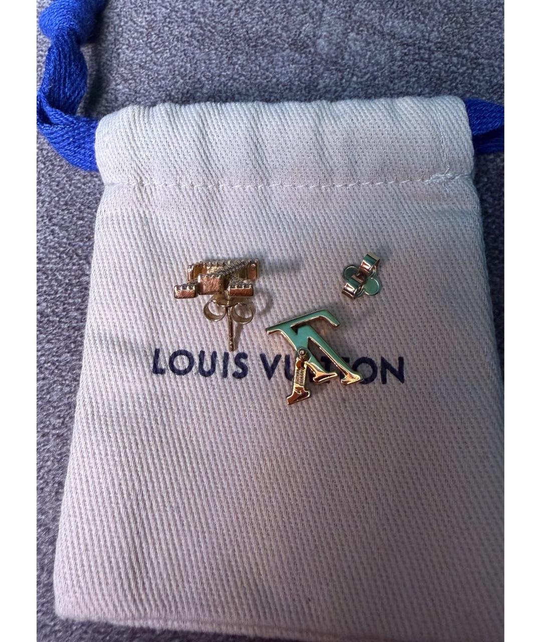 LOUIS VUITTON Золотые металлические серьги, фото 3