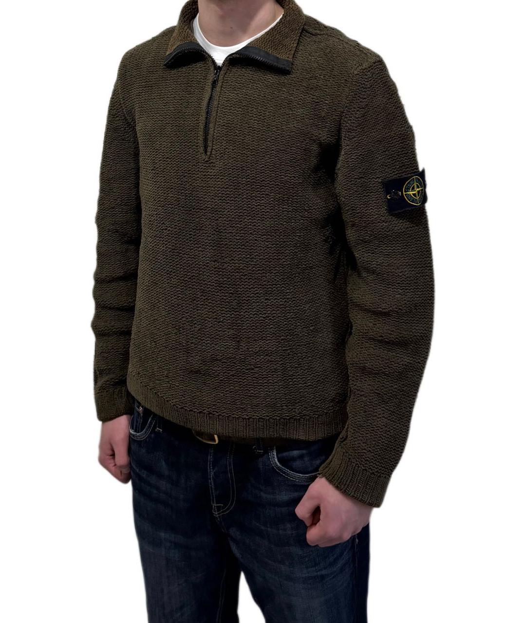STONE ISLAND Хаки хлопковый джемпер / свитер, фото 7