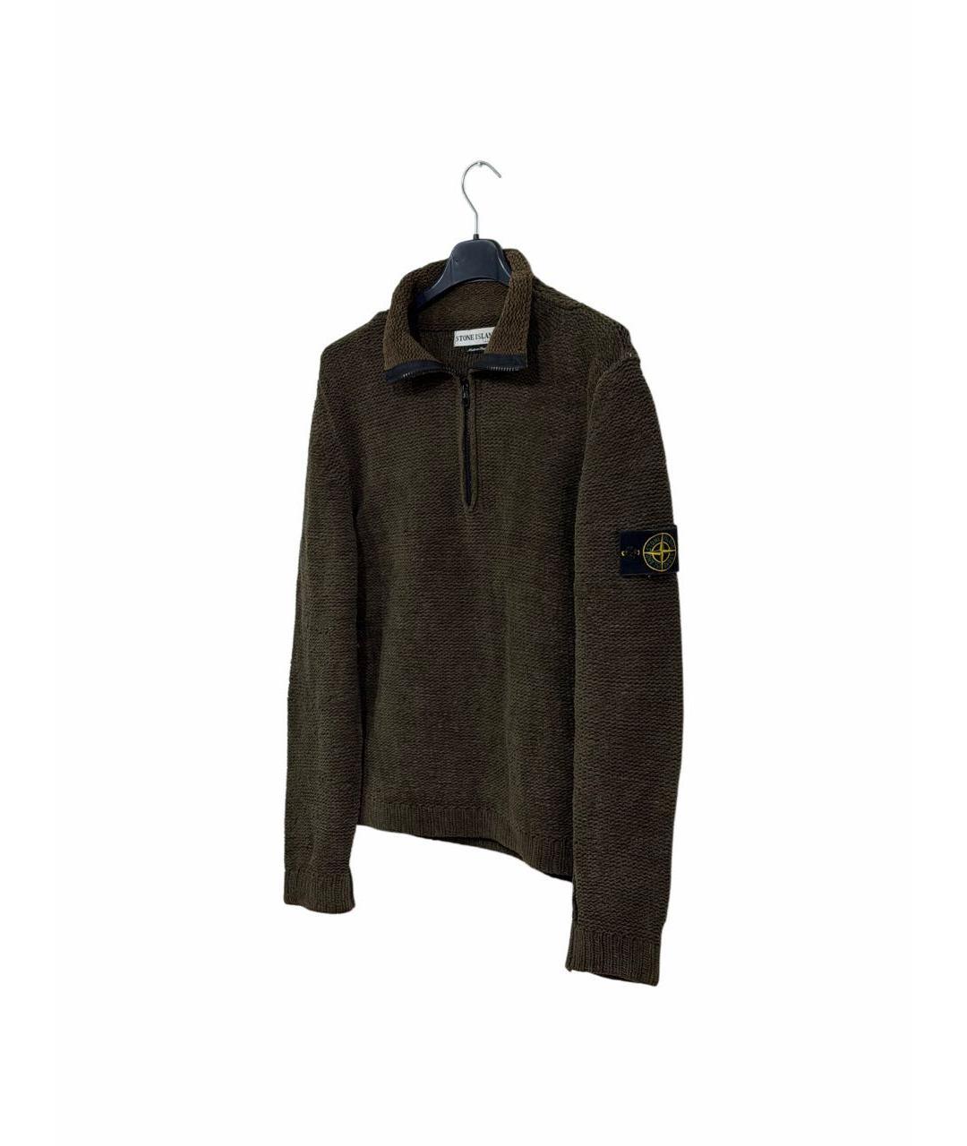 STONE ISLAND Хаки хлопковый джемпер / свитер, фото 2