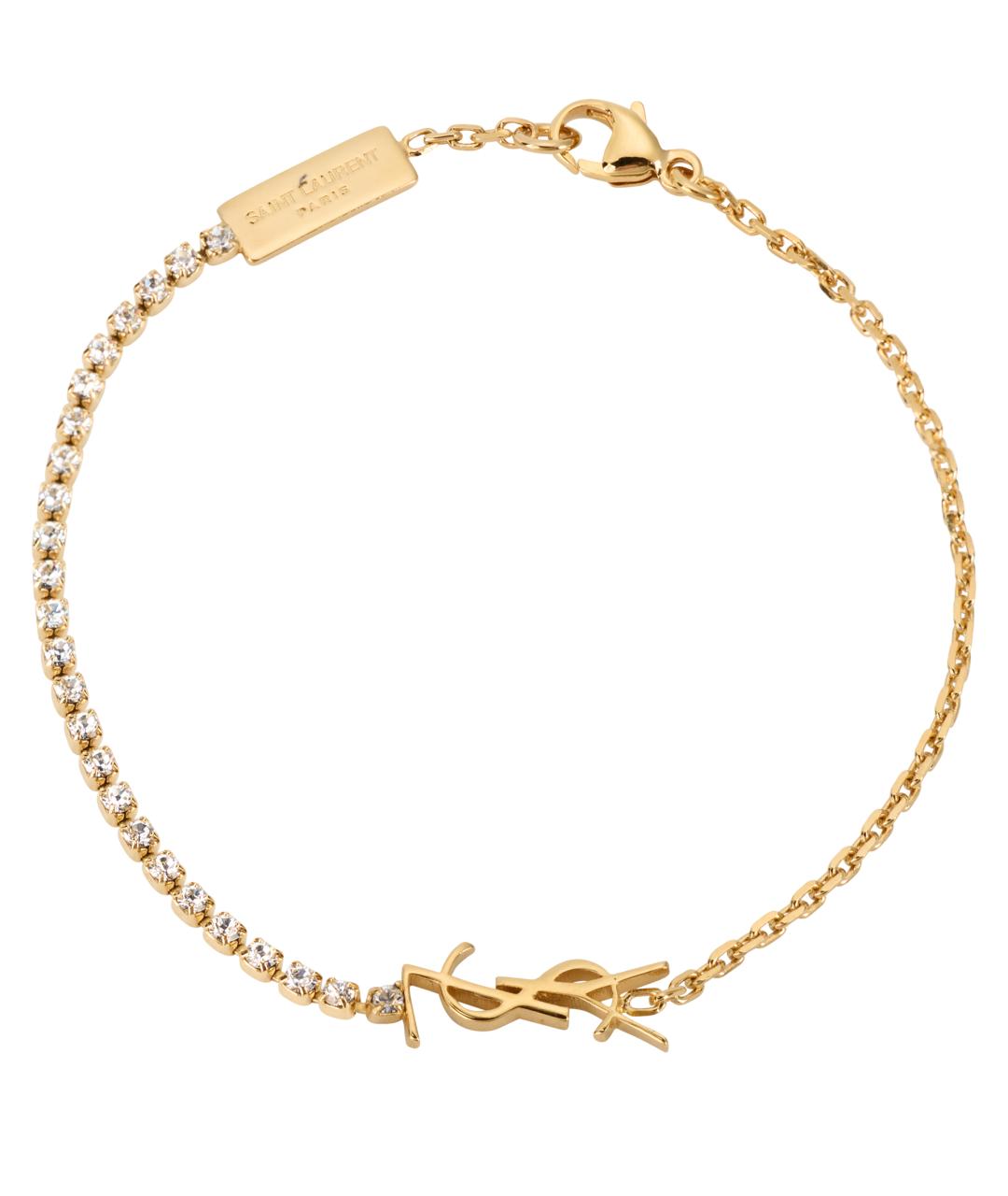 SAINT LAURENT Золотой металлический браслет, фото 3