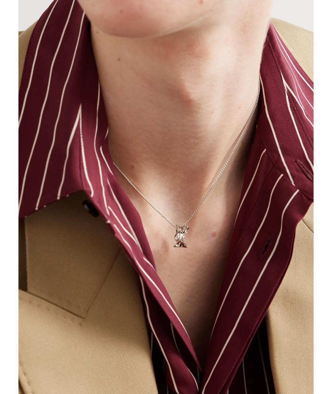 SAINT LAURENT Серебряная металлическая подвеска, фото 2