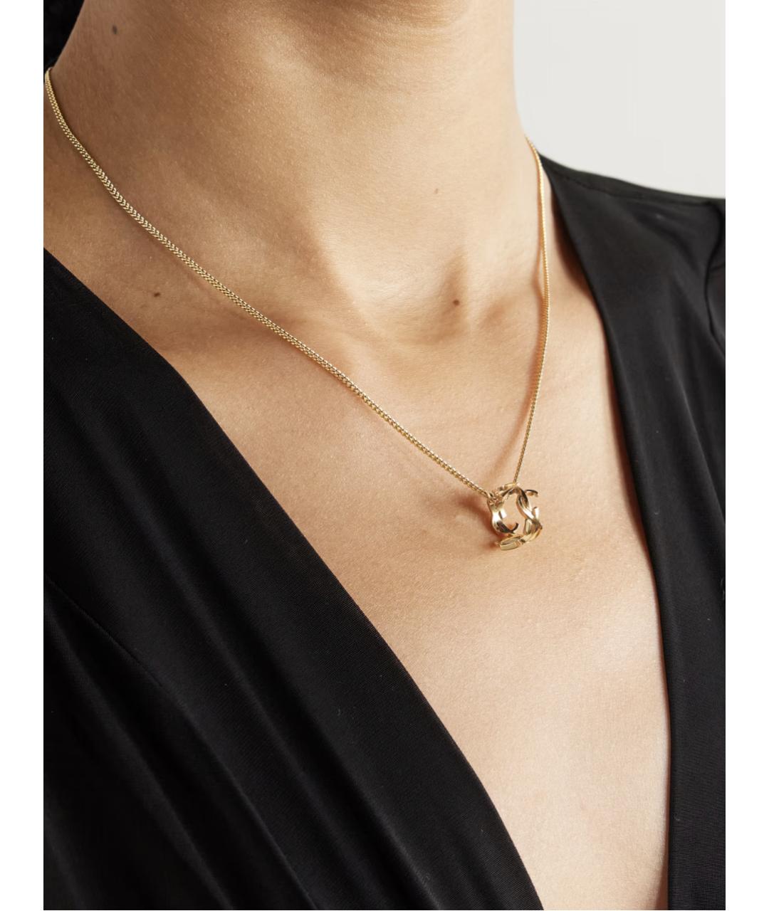 SAINT LAURENT Золотая металлическая подвеска, фото 3