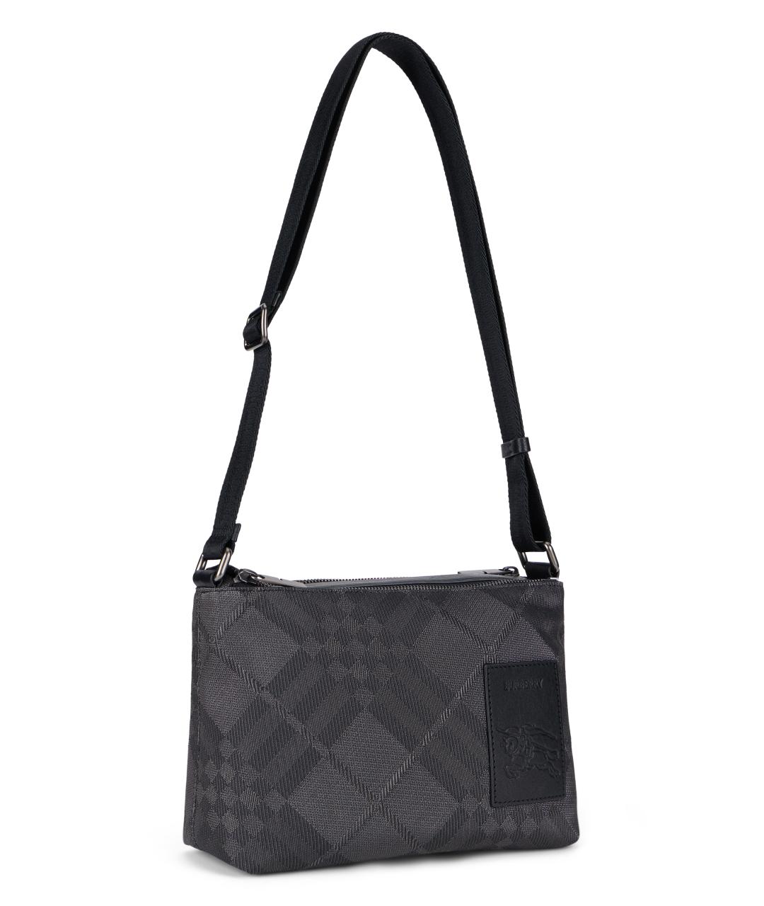 BURBERRY Серая кожаная сумка на плечо, фото 2