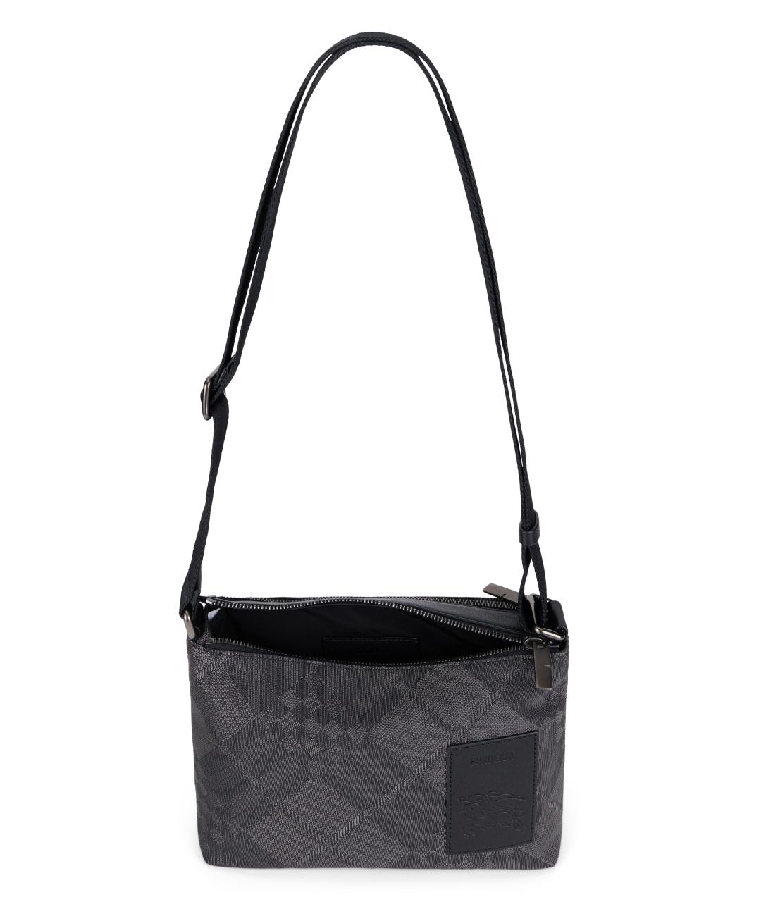 BURBERRY Серая кожаная сумка на плечо, фото 4