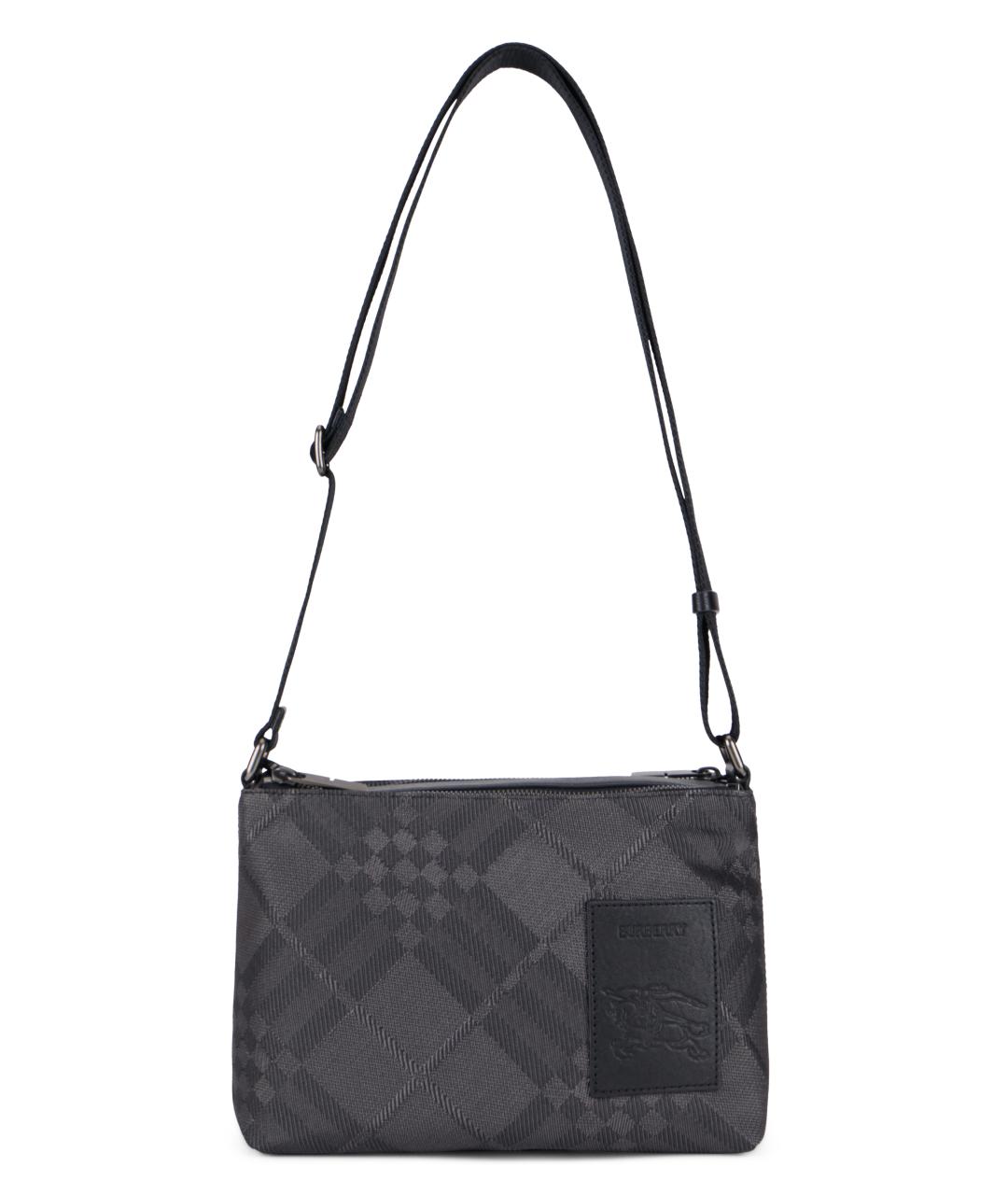 BURBERRY Серая кожаная сумка на плечо, фото 1