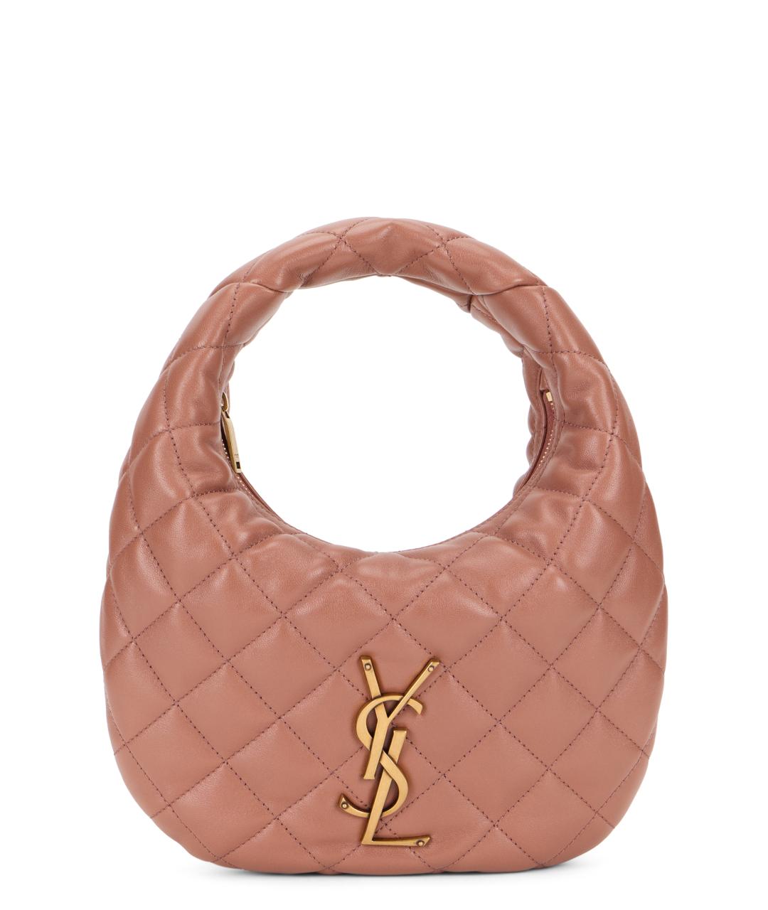 SAINT LAURENT Розовая кожаная сумка с короткими ручками, фото 1