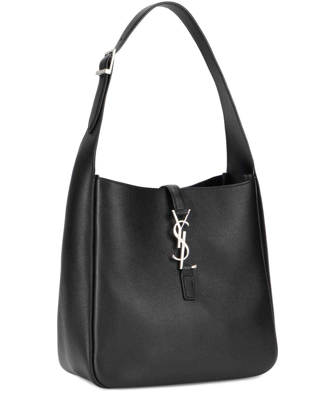 SAINT LAURENT Черная кожаная сумка через плечо, фото 3