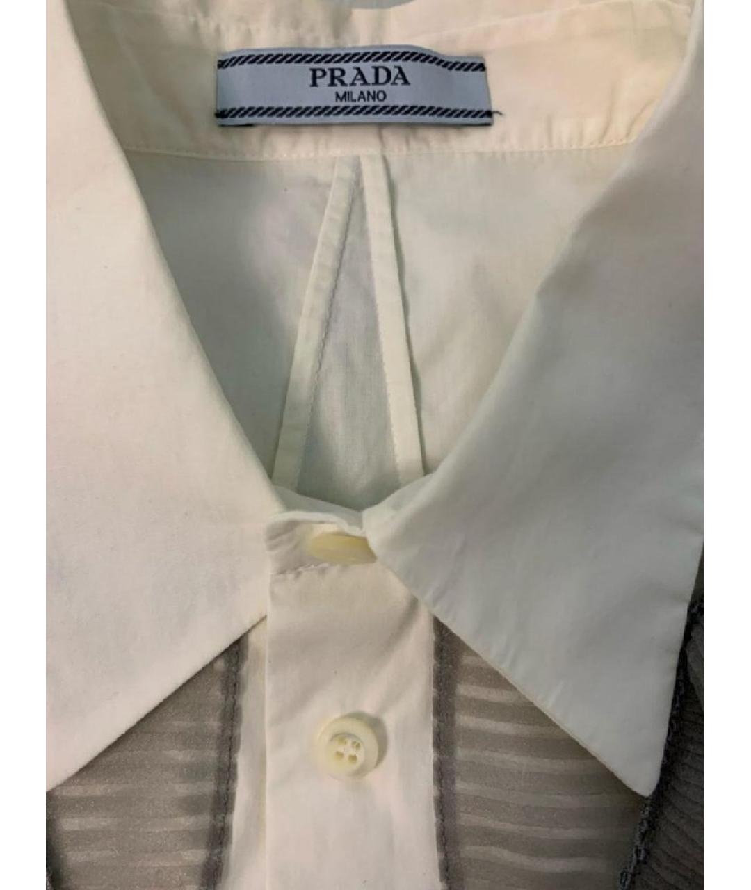 PRADA Белое шифоновое платье, фото 3