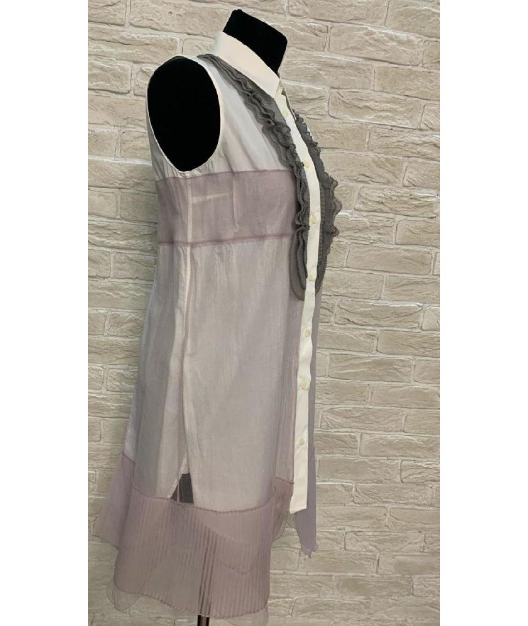 PRADA Белое шифоновое платье, фото 2